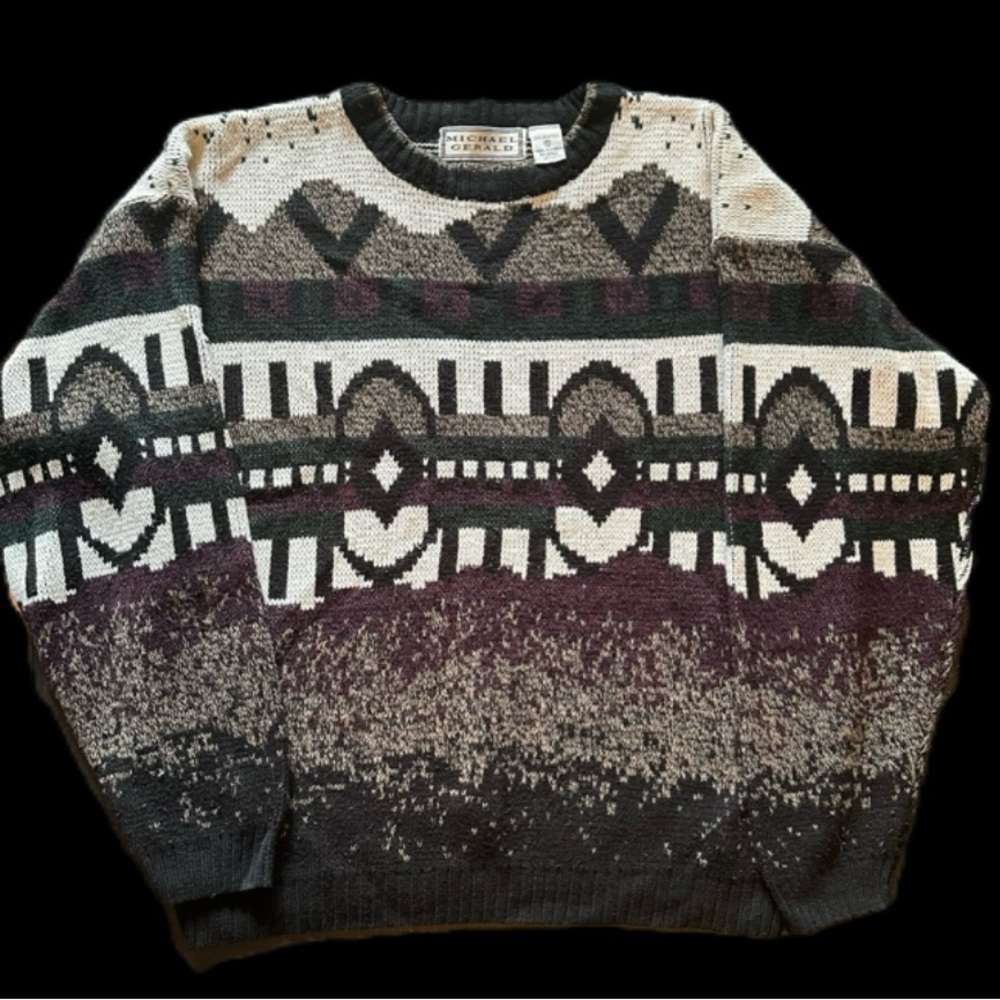 Vintage heart print sweater